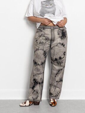 Vintage Levi's 550 Jeans: Black Tie Dye Denim, Baggy Fit L/XL